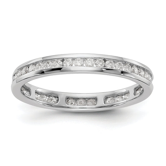 14k White Gold 1/2 Ct. Lab Grown Diamond VS/SI+ G+ Channel Set Eternity Band Ring