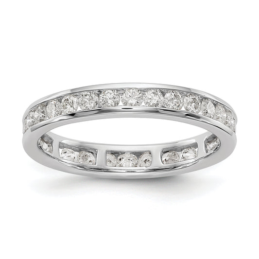 14k White Gold 1 Ct. Lab Grown Diamond VS/SI+ G+ Channel Set Eternity Band Ring