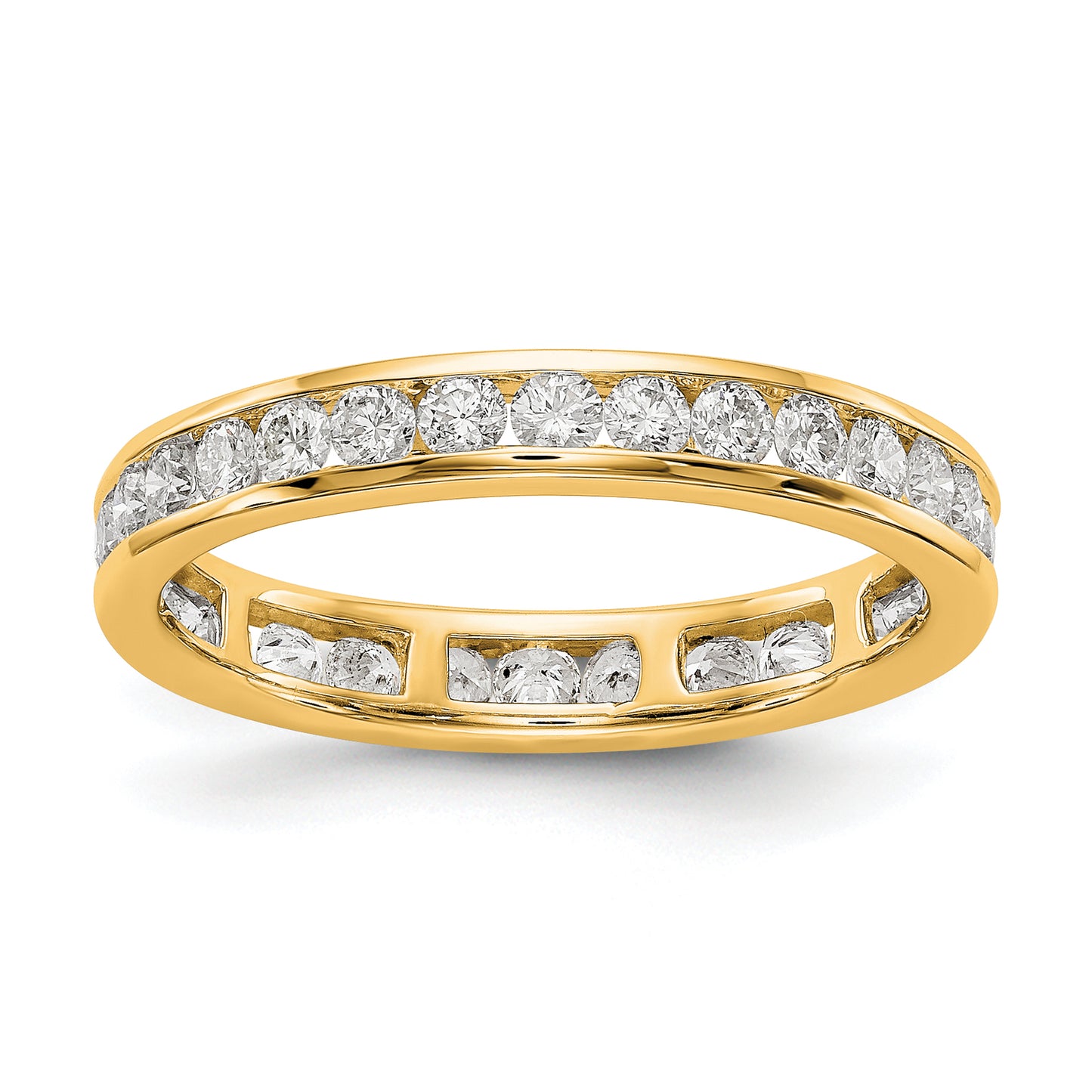 14k Yellow Gold 1 Ct. Lab Grown Diamond VS/SI+ G+ Channel Set Eternity Band Ring