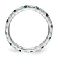 14k White Gold 3/8 Ct. Lab Grown Diamond VS/SI+ G+ and Lab Created Emerald Eternity Band Ring