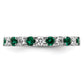 14k White Gold 3/4 Ct. Lab Grown Diamond VS/SI+ G+ and Lab Created Emerald Eternity Band Ring