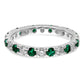 14k White Gold 3/4 Ct. Lab Grown Diamond VS/SI+ G+ and Lab Created Emerald Eternity Band Ring