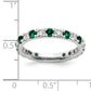 14k White Gold 3/8 Ct. Lab Grown Diamond VS/SI+ G+ and Lab Created Emerald Eternity Band Ring