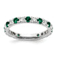 14k White Gold 3/8 Ct. Lab Grown Diamond VS/SI+ G+ and Lab Created Emerald Eternity Band Ring