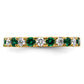 14k Yellow Gold 7/8 Ct. Lab Grown Diamond VS/SI+ G+ and Lab Created Emerald Eternity Band Ring