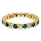 14k Yellow Gold 3/4 Ct. Lab Grown Diamond VS/SI+ G+ and Lab Created Emerald Eternity Band Ring