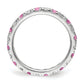 14k White Gold 3/4 Ct. Lab Grown Diamond VS/SI+ G+ and Lab Created Pink Sapphire Eternity Band Ring