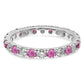 14k White Gold 3/4 Ct. Lab Grown Diamond VS/SI+ G+ and Lab Created Pink Sapphire Eternity Band Ring