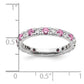 14k White Gold 3/4 Ct. Lab Grown Diamond VS/SI+ G+ and Lab Created Pink Sapphire Size 4 Eternity Band