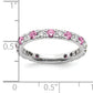 14k White Gold 3/8 Ct. Lab Grown Diamond VS/SI+ G+ and Lab Created Pink Sapphire Eternity Band Ring