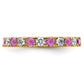 14k Yellow Gold 3/4 Ct. Lab Grown Diamond VS/SI+ G+ and Lab Created Pink Sapphire Eternity Band Ring