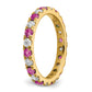 14k Yellow Gold 7/8 Ct. Lab Grown Diamond VS/SI+ G+ and Lab Created Pink Sapphire Eternity Band Ring