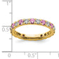 14k Yellow Gold 3/8 Ct. Lab Grown Diamond VS/SI+ G+ and Lab Created Pink Sapphire Eternity Band Ring