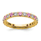 14k Yellow Gold 3/4 Ct. Lab Grown Diamond VS/SI+ G+ and Lab Created Pink Sapphire Eternity Band Ring