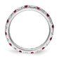 14k White Gold 3/8 Ct. Lab Grown Diamond VS/SI+ G+ and Lab Created Ruby Eternity Band Ring