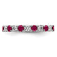 14k White Gold 7/8 Ct. Lab Grown Diamond VS/SI+ G+ and Lab Created Ruby Eternity Band Ring