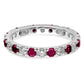 14k White Gold 7/8 Ct. Lab Grown Diamond VS/SI+ G+ and Lab Created Ruby Eternity Band Ring