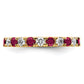 14k Yellow Gold 7/8 Ct. Lab Grown Diamond VS/SI+ G+ and Lab Created Ruby Eternity Band Ring