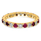 14k Yellow Gold 3/8 Ct. Lab Grown Diamond VS/SI+ G+ and Lab Created Ruby Size 5 Eternity Band