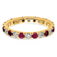 14k Yellow Gold 7/8 Ct. Lab Grown Diamond VS/SI+ G+ and Lab Created Ruby Eternity Band Ring