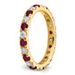 14k Yellow Gold 3/8 Ct. Lab Grown Diamond VS/SI+ G+ and Lab Created Ruby Size 5 Eternity Band