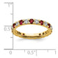 14k Yellow Gold 3/8 Ct. Lab Grown Diamond VS/SI+ G+ and Lab Created Ruby Size 5 Eternity Band