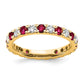 14k Yellow Gold 3/8 Ct. Lab Grown Diamond VS/SI+ G+ and Lab Created Ruby Size 5 Eternity Band