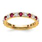 14k Yellow Gold 3/4 Ct. Lab Grown Diamond VS/SI+ G+ and Lab Created Ruby Eternity Band Ring