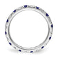 14k White Gold 3/8 Ct. Lab Grown Diamond VS/SI+ G+ and Lab Created Blue Sapphire Size 5 Eternity Band