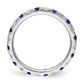 14k White Gold 3/8 Ct. Lab Grown Diamond VS/SI+ G+ and Lab Created Blue Sapphire Eternity Band Ring