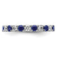 14k White Gold 7/8 Ct. Lab Grown Diamond VS/SI+ G+ and Lab Created Blue Sapphire Eternity Band Ring