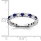 14k White Gold 3/8 Ct. Lab Grown Diamond VS/SI+ G+ and Lab Created Blue Sapphire Eternity Band Ring