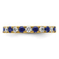 14k Yellow Gold 3/8 Ct. Lab Grown Diamond VS/SI+ G+ and Lab Created Blue Sapphire Eternity Band Ring