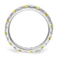 14k White Gold 3/8 Ct. Lab Grown Diamond VS/SI+ G+ and Lab Created Yellow Sapphire Eternity Band Ring