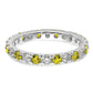 14k White Gold 3/8 Ct. Lab Grown Diamond VS/SI+ G+ and Lab Created Yellow Sapphire Eternity Band Ring