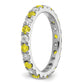 14k White Gold 7/8 Ct. Lab Grown Diamond VS/SI+ G+ and Lab Created Yellow Sapphire Eternity Band Ring