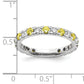 14k White Gold 3/8 Ct. Lab Grown Diamond VS/SI+ G+ and Lab Created Yellow Sapphire Eternity Band Ring