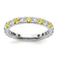 14k White Gold 3/8 Ct. Lab Grown Diamond VS/SI+ G+ and Lab Created Yellow Sapphire Eternity Band Ring