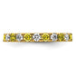 14k Yellow Gold 7/8 Ct. Lab Grown Diamond VS/SI+ G+ and Lab Created Sapphire Size 9 Eternity Band