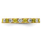 14k Yellow Gold 3/8 Ct. Lab Grown Diamond VS/SI+ G+ and Lab Created Sapphire Eternity Band Ring