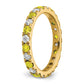 14k Yellow Gold 7/8 Ct. Lab Grown Diamond VS/SI+ G+ and Lab Created Sapphire Size 9 Eternity Band