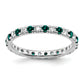 14k White Gold 1/2 Ct. Lab Grown Diamond VS/SI+ G+ and Lab Created Alexandrite Eternity Band Ring