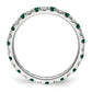 14k White Gold 1/2 Ct. Lab Grown Diamond VS/SI+ G+ and Lab Created Emerald Eternity Band Ring