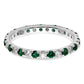 14k White Gold 3/8 Ct. Lab Grown Diamond VS/SI+ G+ and Lab Created Emerald Size 4 Eternity Band