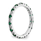 14k White Gold 3/8 Ct. Lab Grown Diamond VS/SI+ G+ and Lab Created Emerald Size 4 Eternity Band