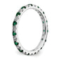 14k White Gold 3/8 Ct. Lab Grown Diamond VS/SI+ G+ and Lab Created Emerald Eternity Band Ring