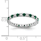 14k White Gold 3/8 Ct. Lab Grown Diamond VS/SI+ G+ and Lab Created Emerald Eternity Band Ring