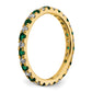 14k Yellow Gold 3/8 Ct. Lab Grown Diamond VS/SI+ G+ and Lab Created Emerald Eternity Band Ring