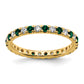 14k Yellow Gold 1/2 Ct. Lab Grown Diamond VS/SI+ G+ and Lab Created Emerald Eternity Band Ring