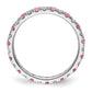 14k White Gold 1/2 Ct. Lab Grown Diamond VS/SI+ G+ and Lab Created Pink Sapphire Eternity Band Ring